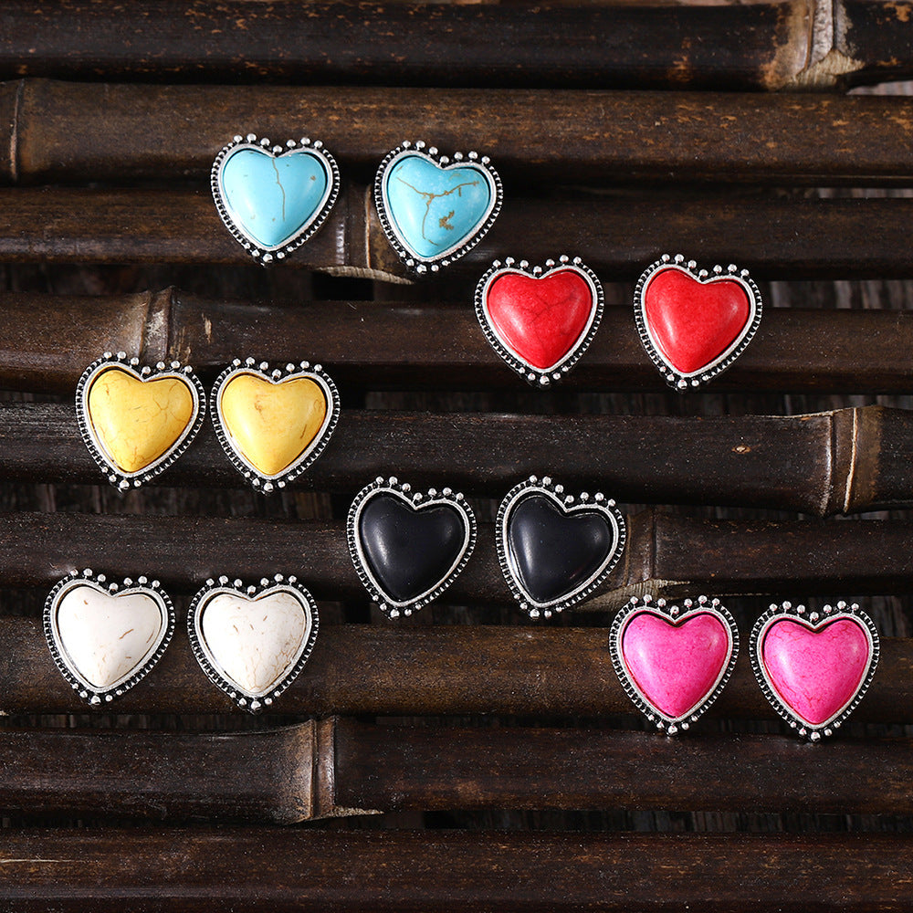Wholesale Heart-shaped turquoise earrings